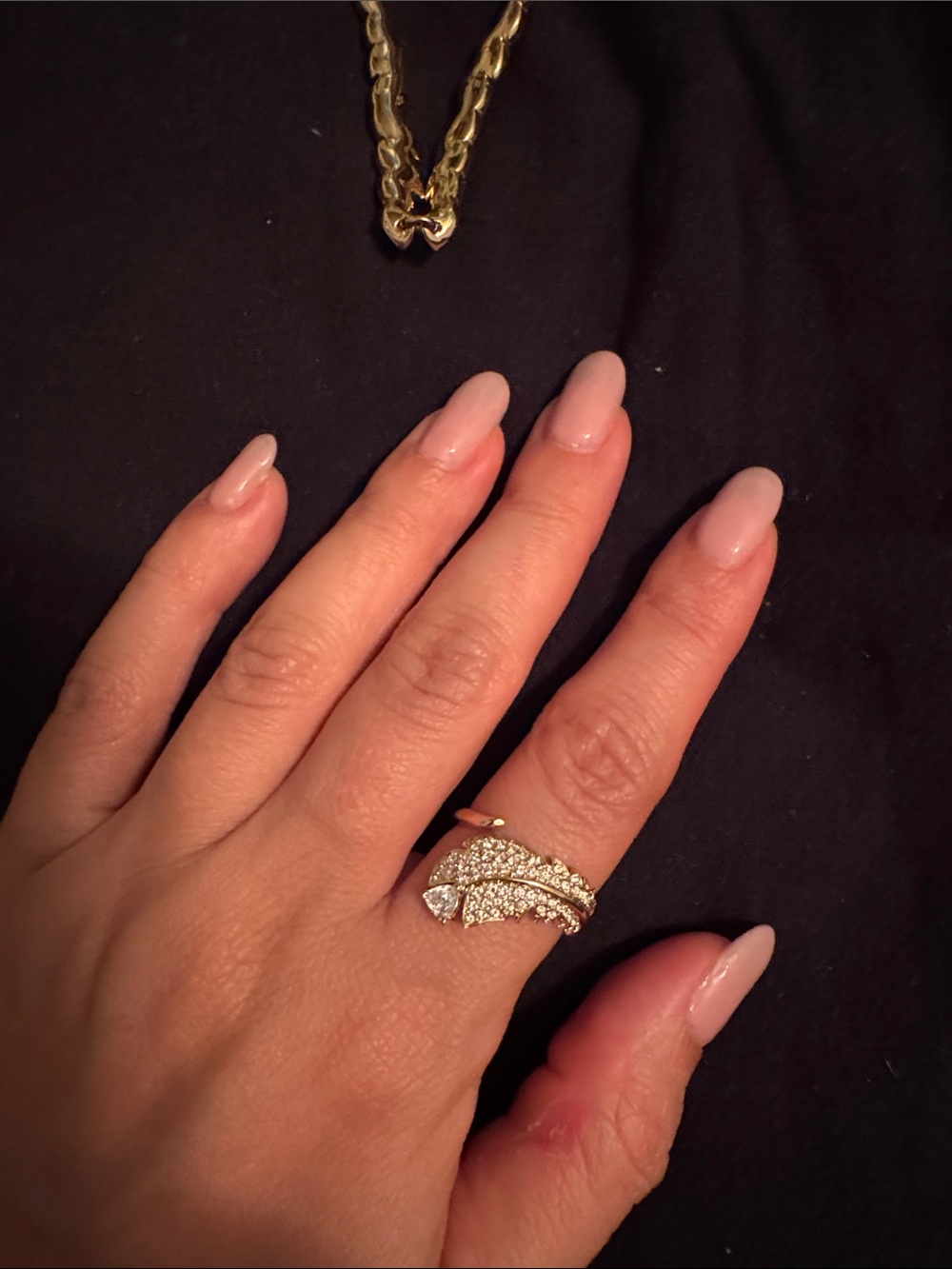 Swarovski Gold Crystal Pavé Wrap Ring with Clear Stones